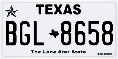 TX license plate BGL8658