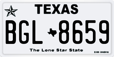 TX license plate BGL8659