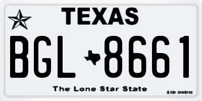 TX license plate BGL8661