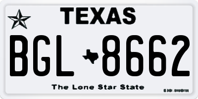 TX license plate BGL8662