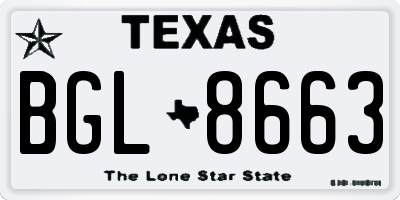 TX license plate BGL8663