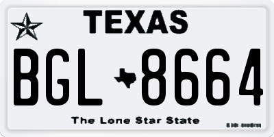 TX license plate BGL8664