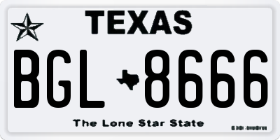 TX license plate BGL8666