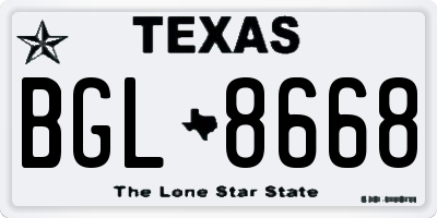 TX license plate BGL8668