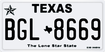 TX license plate BGL8669