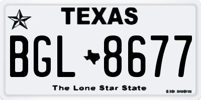 TX license plate BGL8677
