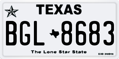 TX license plate BGL8683