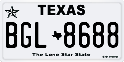 TX license plate BGL8688