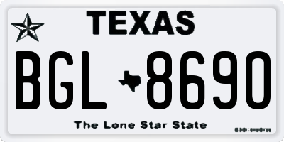 TX license plate BGL8690