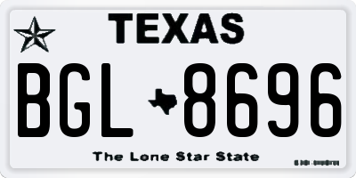 TX license plate BGL8696