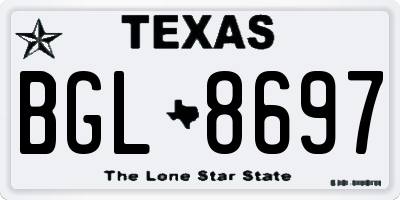 TX license plate BGL8697