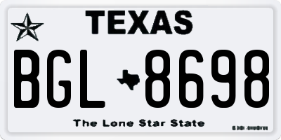 TX license plate BGL8698