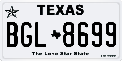 TX license plate BGL8699