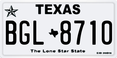TX license plate BGL8710