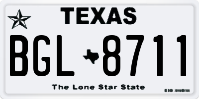 TX license plate BGL8711