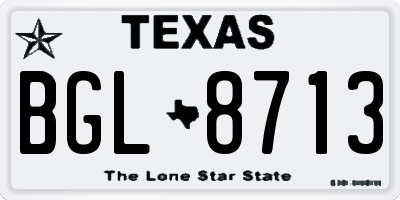 TX license plate BGL8713