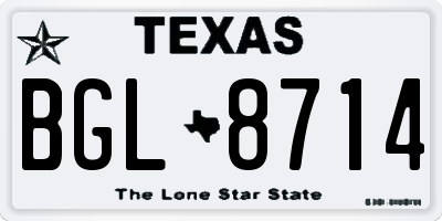 TX license plate BGL8714