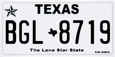 TX license plate BGL8719