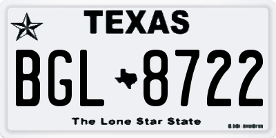 TX license plate BGL8722