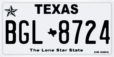 TX license plate BGL8724