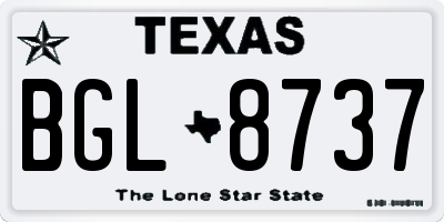 TX license plate BGL8737