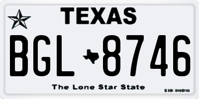 TX license plate BGL8746