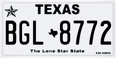 TX license plate BGL8772