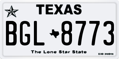TX license plate BGL8773