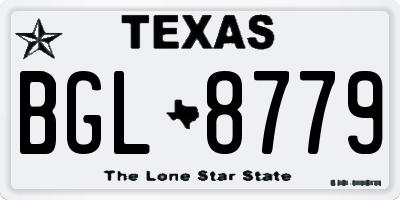 TX license plate BGL8779