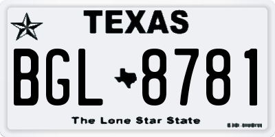 TX license plate BGL8781
