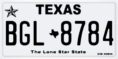 TX license plate BGL8784