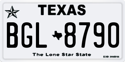 TX license plate BGL8790