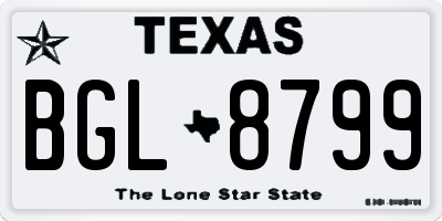 TX license plate BGL8799