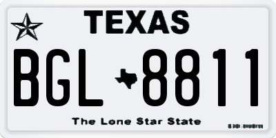 TX license plate BGL8811
