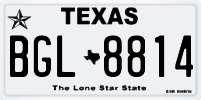 TX license plate BGL8814