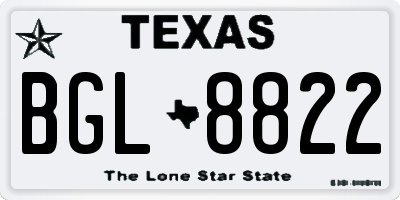 TX license plate BGL8822