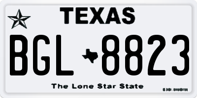 TX license plate BGL8823