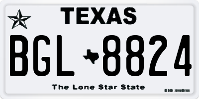 TX license plate BGL8824