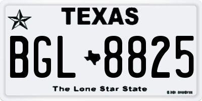 TX license plate BGL8825