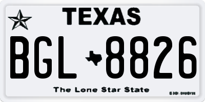 TX license plate BGL8826