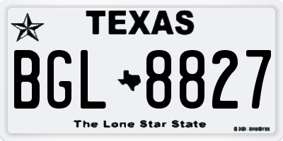 TX license plate BGL8827