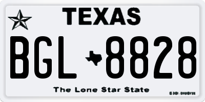 TX license plate BGL8828