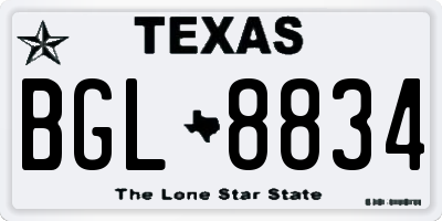 TX license plate BGL8834