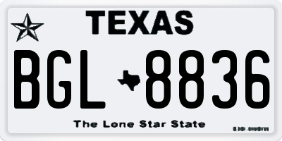 TX license plate BGL8836