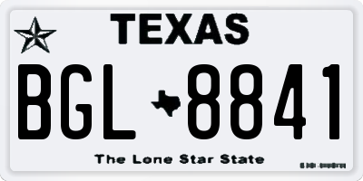 TX license plate BGL8841