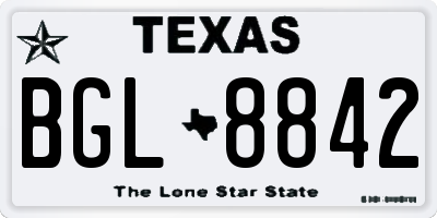 TX license plate BGL8842