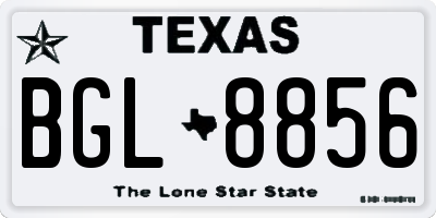 TX license plate BGL8856