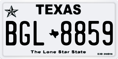 TX license plate BGL8859
