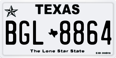 TX license plate BGL8864