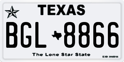 TX license plate BGL8866